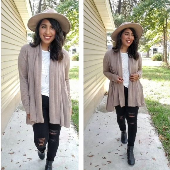 FLASHSALE⚡ULTRAMODERN DRAPE CARDIGAN IN BROWN - Picture 2 of 12